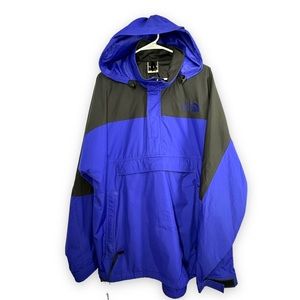 Vintage The North Face Pullover 1/4 Zip Windbreaker Jacket Blue/Black Men's Sz L